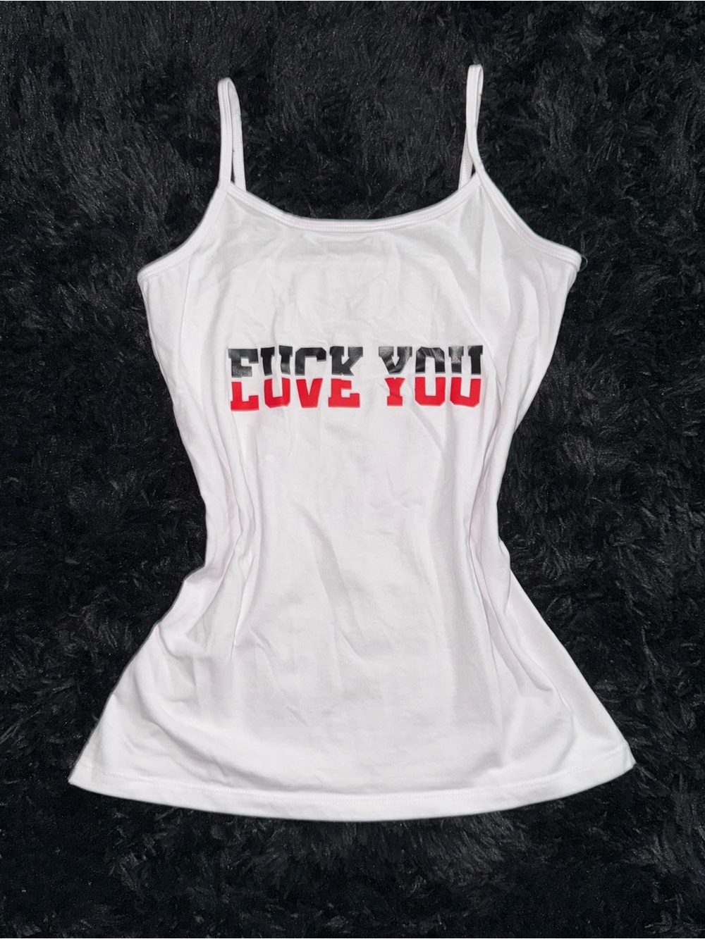 3 for $20 White Graphic Camisole Spaghetti Strap Tank Top